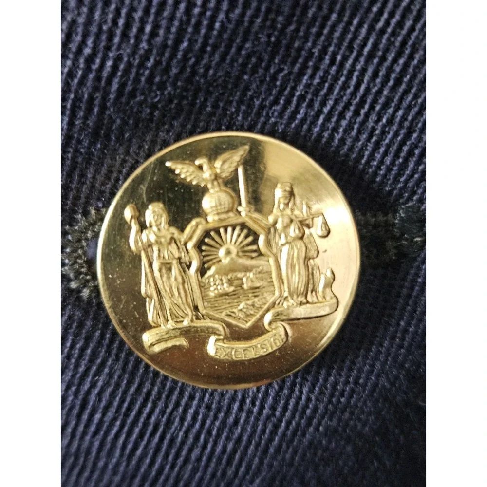 Men's Vintage New York State Service Uniform Blazer Metal Buttons Navy 38